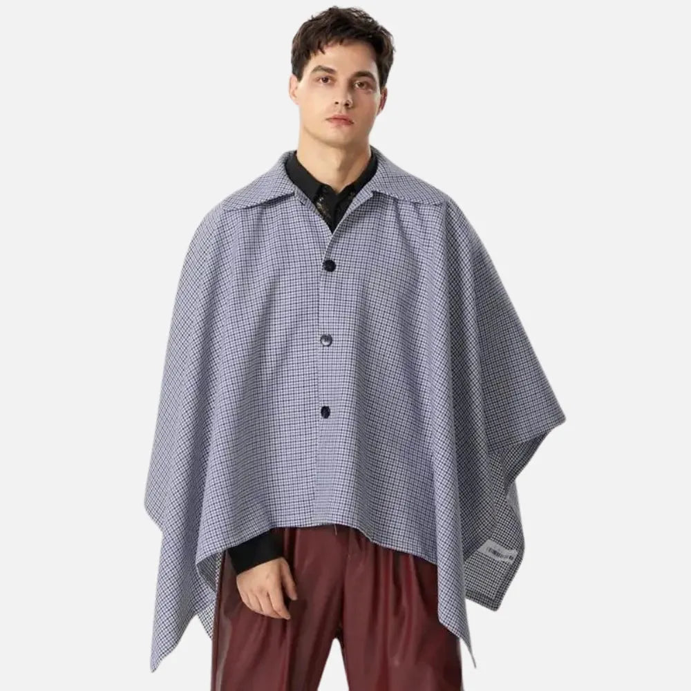 Poncho élégant style chemise pour toutes saisons-Poncho Passion