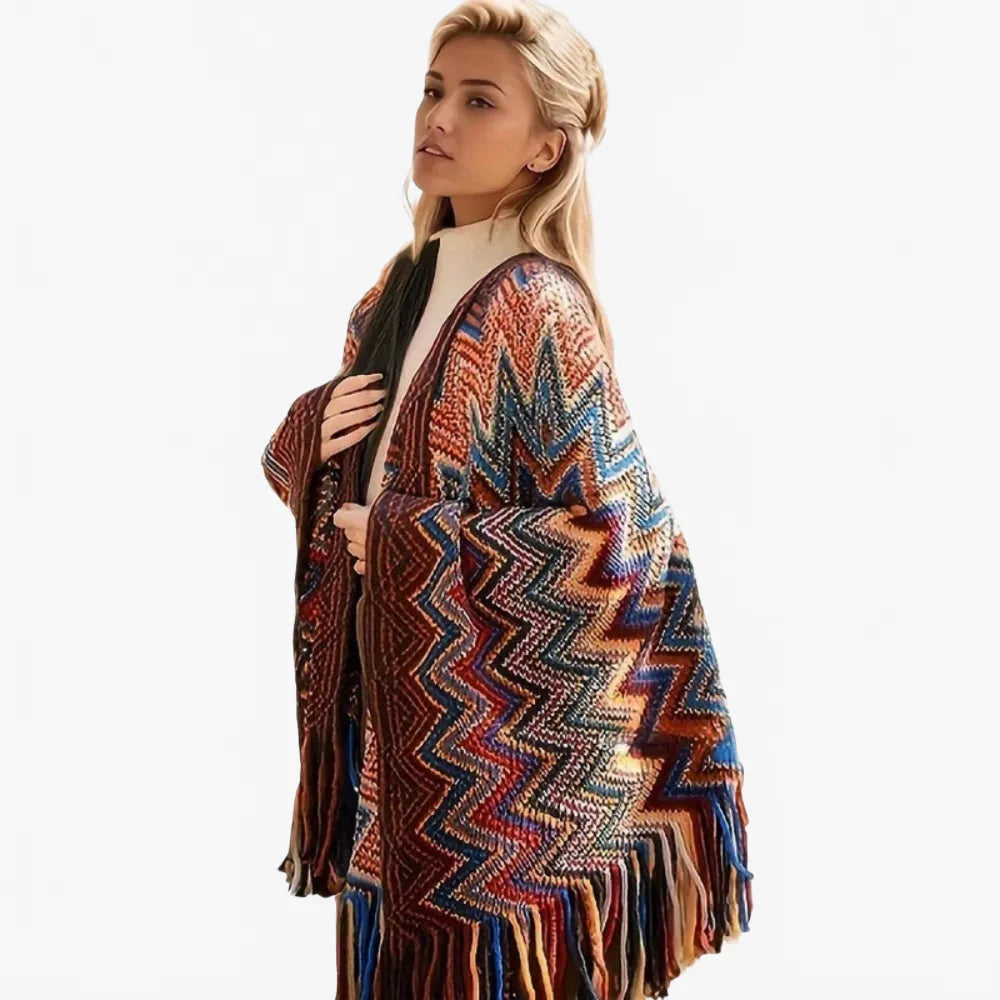 Poncho élégant style péruvien pour femme-Poncho Passion