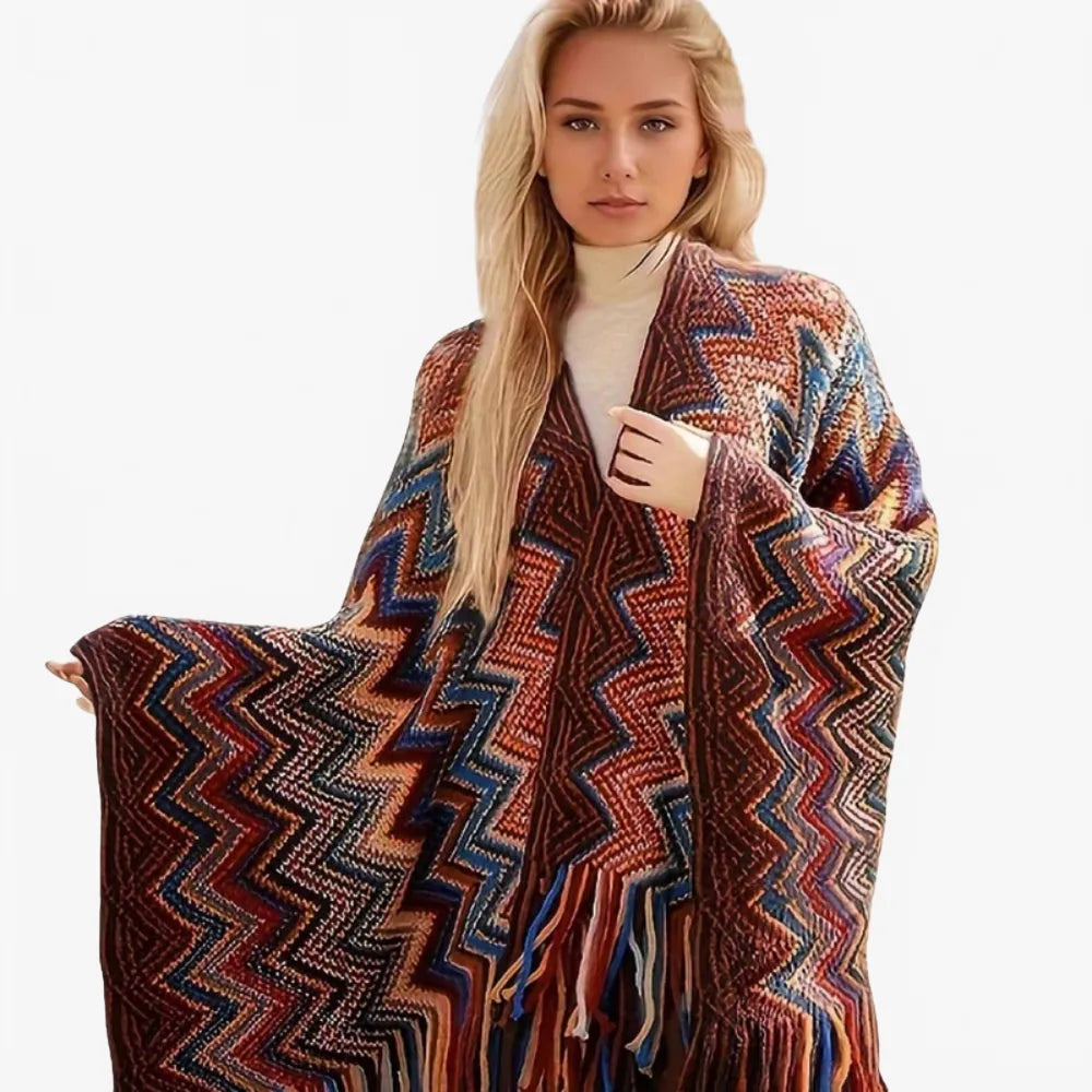 Poncho élégant style péruvien pour femme-Poncho Passion