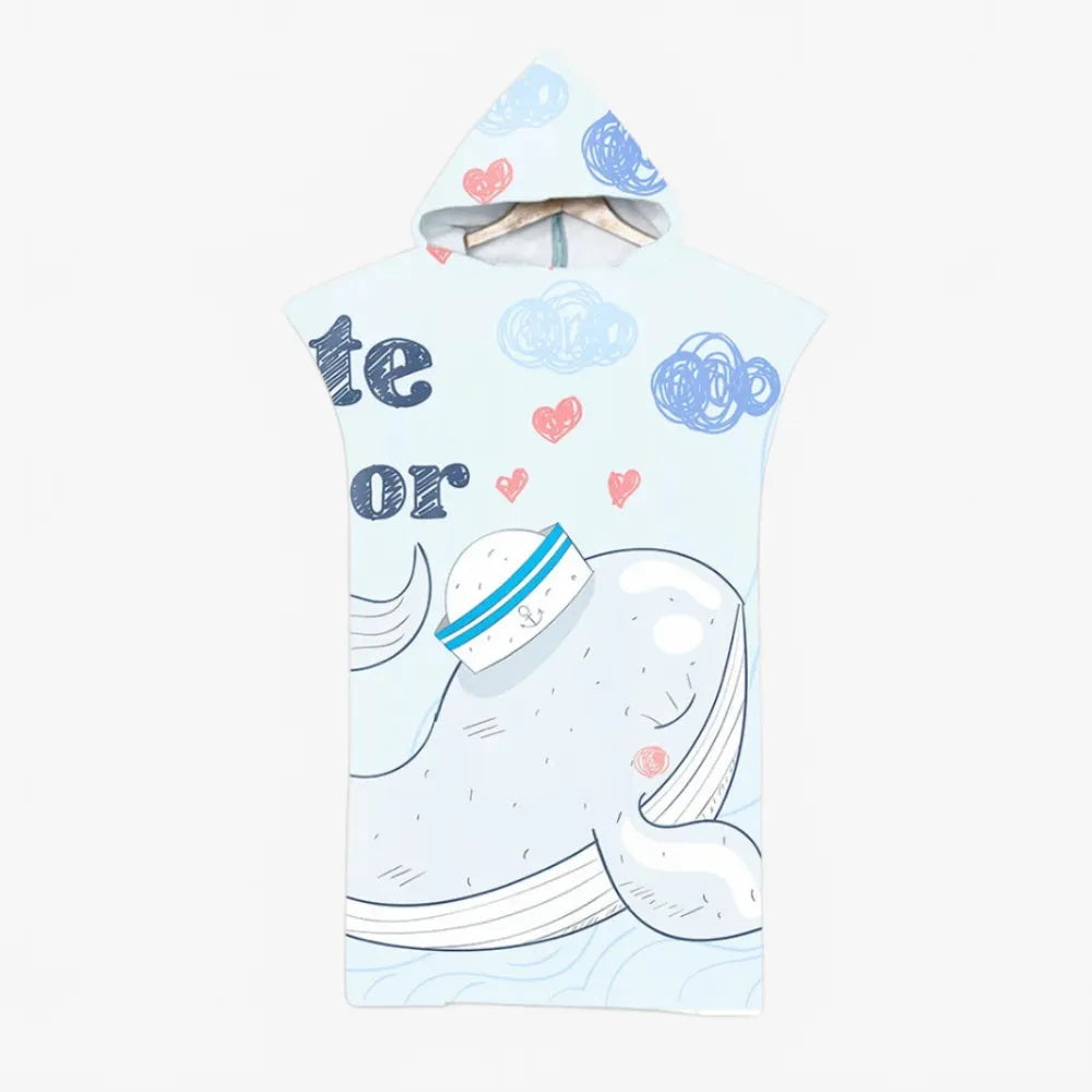 Poncho enfant à motif baleine marine amusant-Poncho Passion