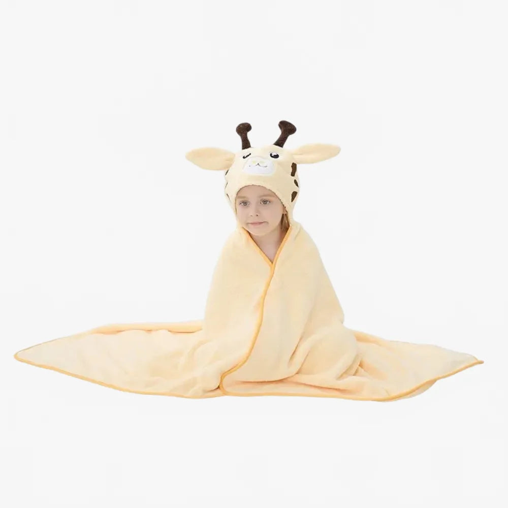 Poncho enfant à motif girafe pour sortie de bain-Poncho Passion