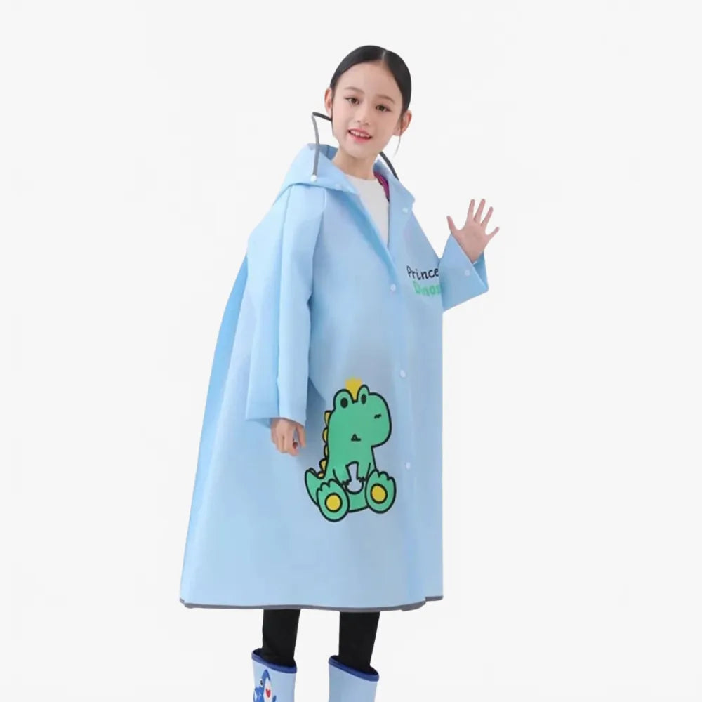 Poncho enfant motif dinosaure thème prince pluie-Poncho Passion
