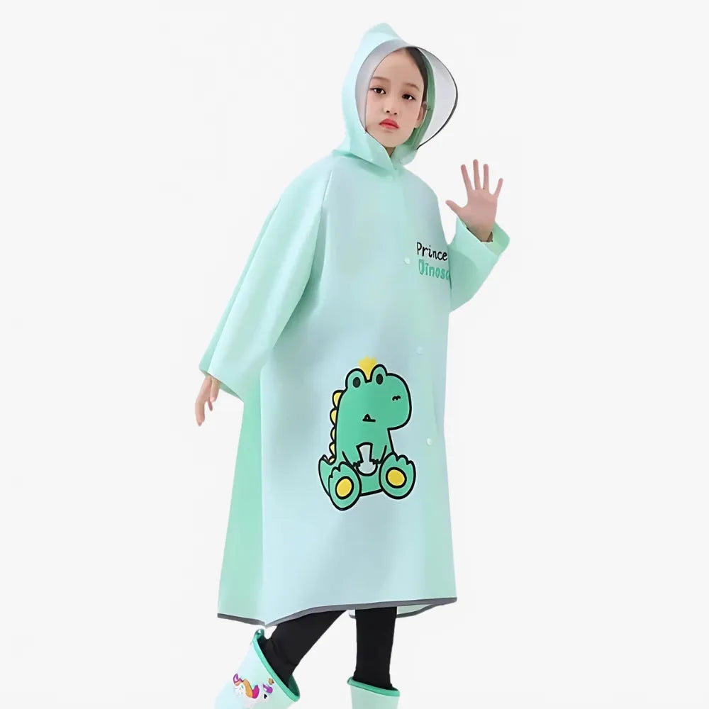 Poncho enfant motif dinosaure thème prince pluie-Poncho Passion