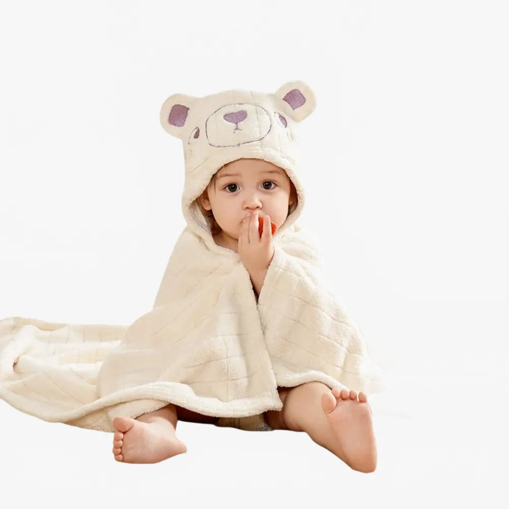 Poncho enfant motif ours polaire pour sortie de bain-Poncho Passion