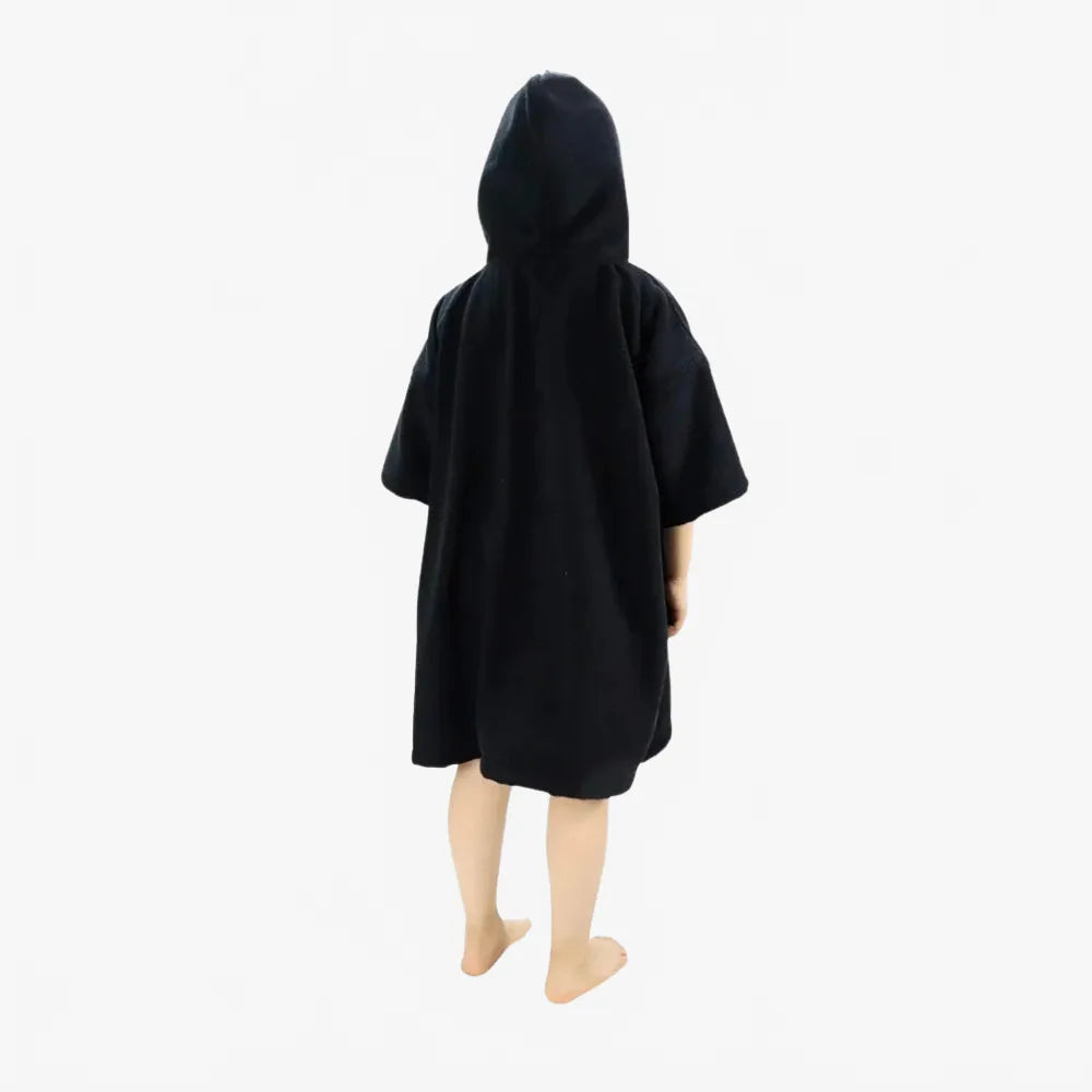 Poncho enfant noir absorbant pour sortie de bain-Poncho Passion