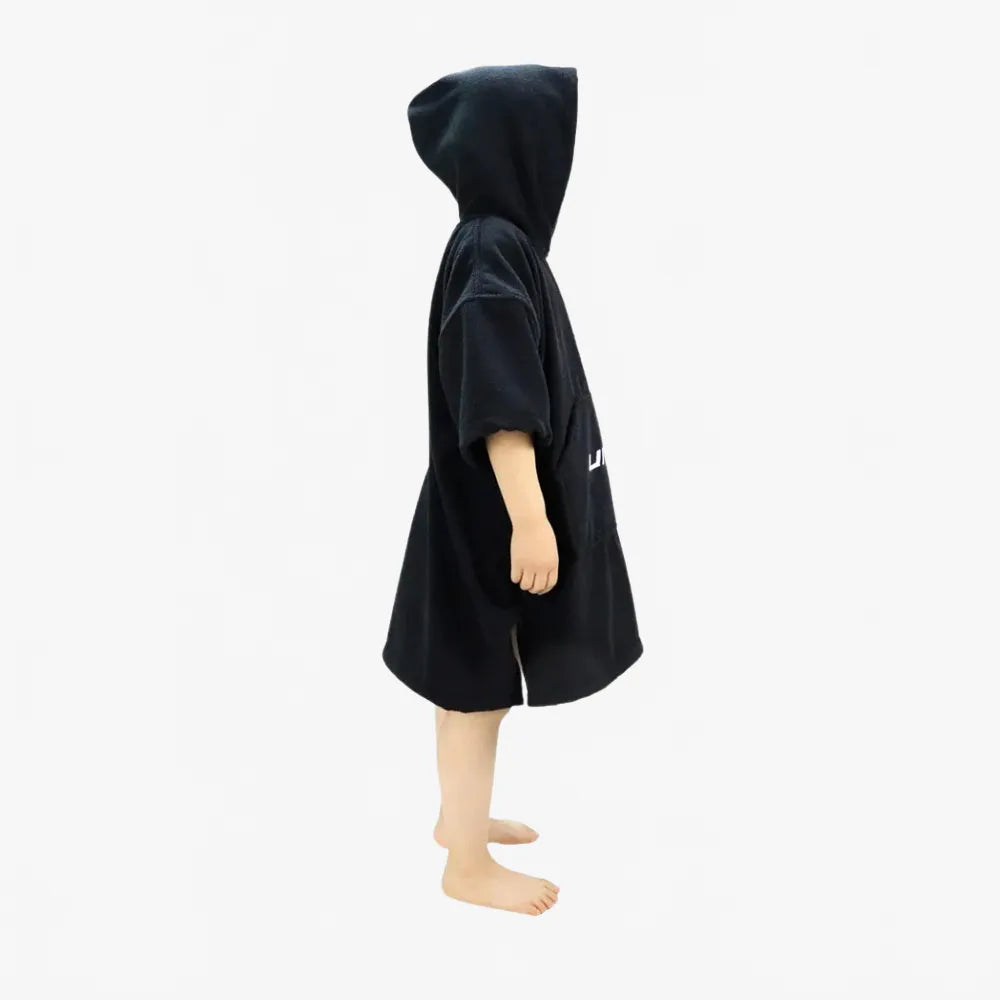 Poncho enfant noir absorbant pour sortie de bain-Poncho Passion