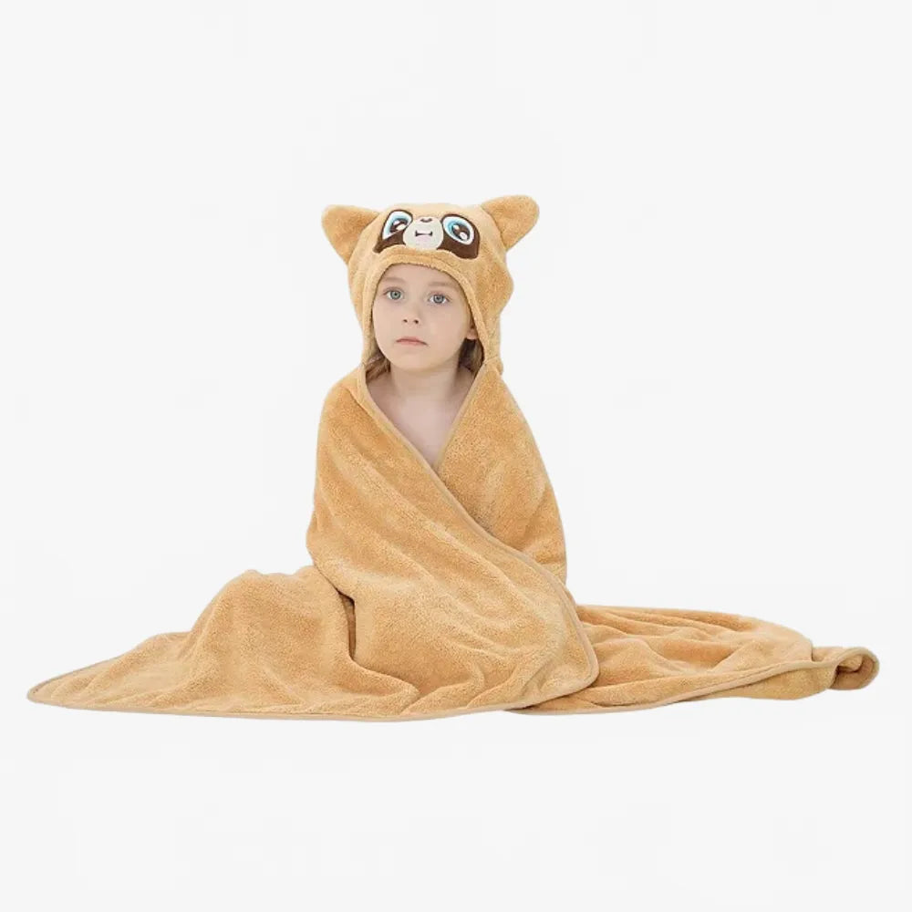 Poncho enfant raton laveur pour sorties plage-Poncho Passion