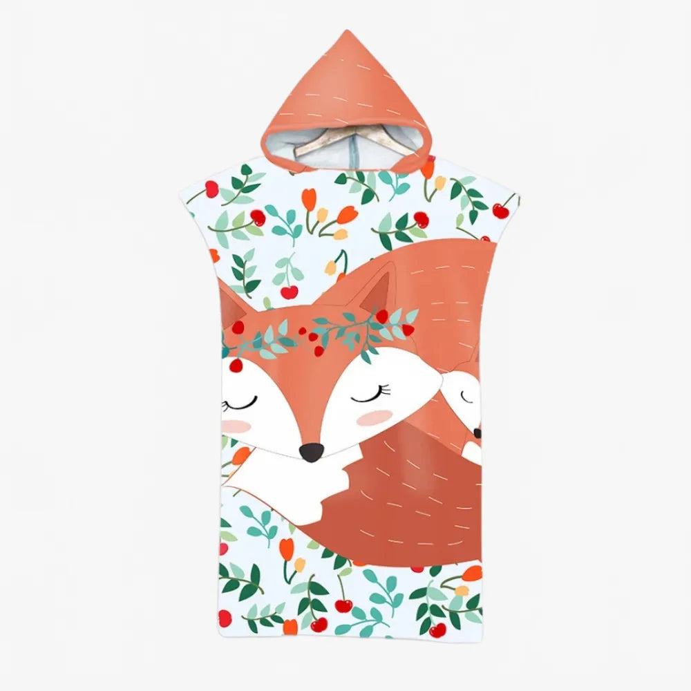 Poncho enfant renard sommeil doux et amusant-Poncho Passion