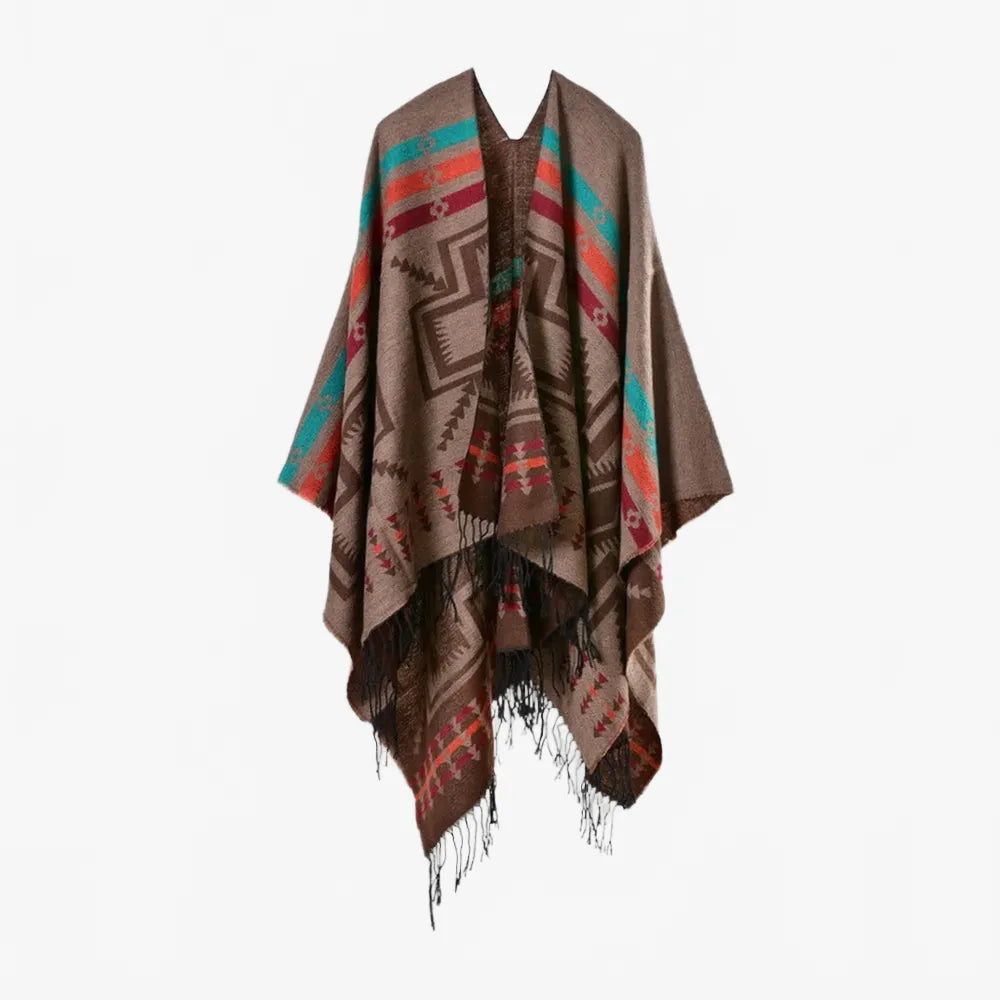 Poncho ethnique à motifs croix pour homme femme-Poncho Passion