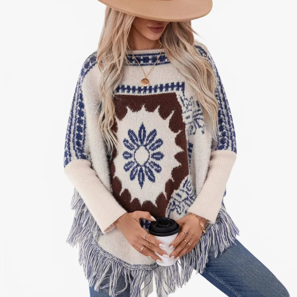 Poncho ethnique élégant pour femme style bohème-Poncho Passion