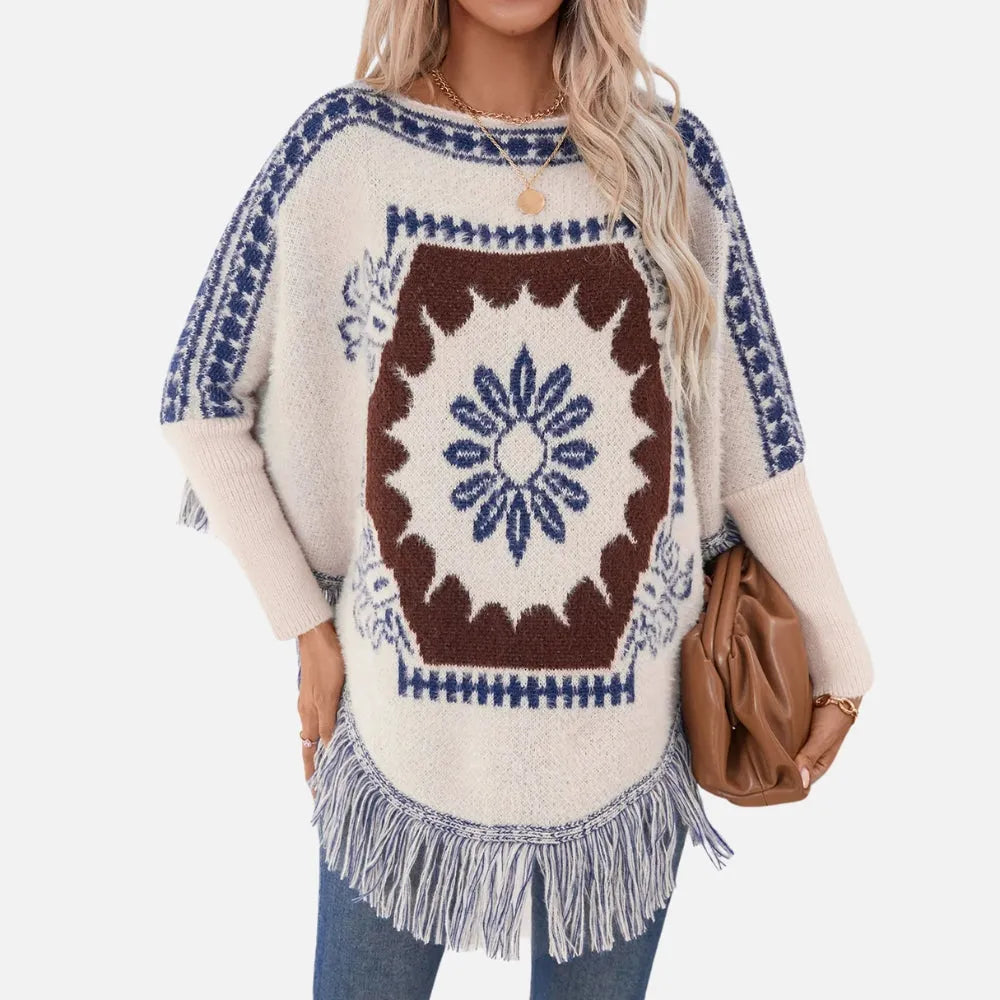 Poncho ethnique élégant pour femme style bohème-Poncho Passion