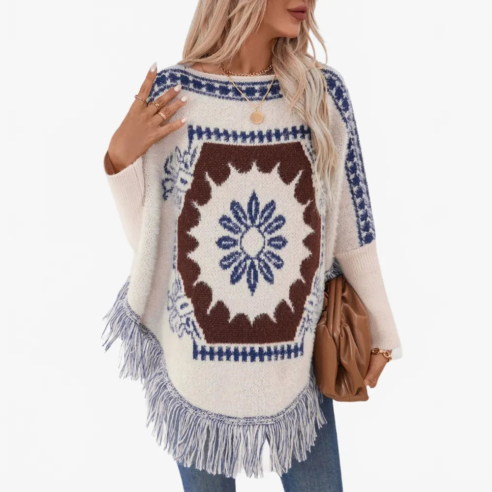 Poncho ethnique élégant pour femme style bohème-Poncho Passion