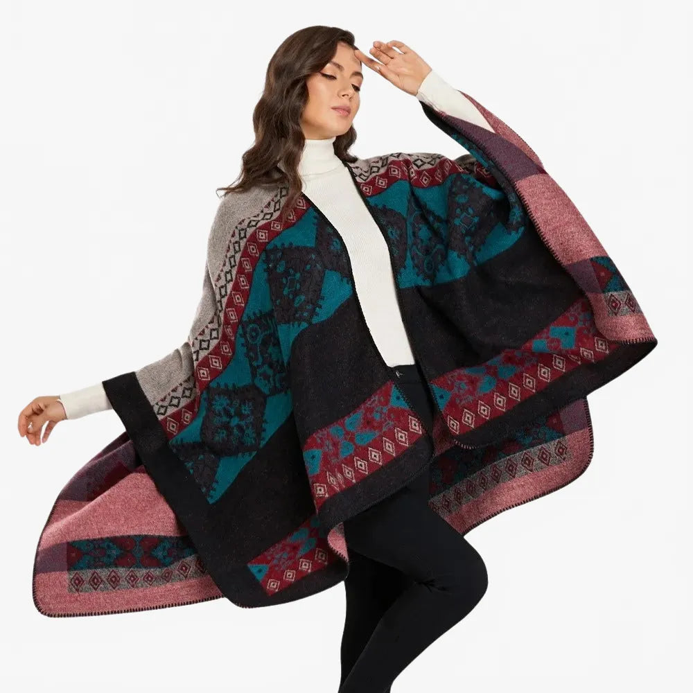 Poncho ethnique tendance pour femme moderne-Poncho Passion