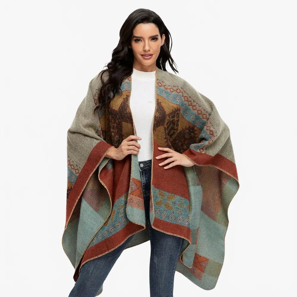 Poncho ethnique tendance pour femme moderne-Poncho Passion
