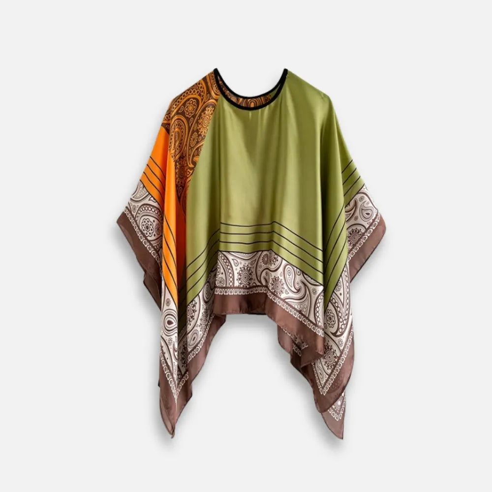 Poncho féminin élégant motif bandana style léger-Poncho Passion