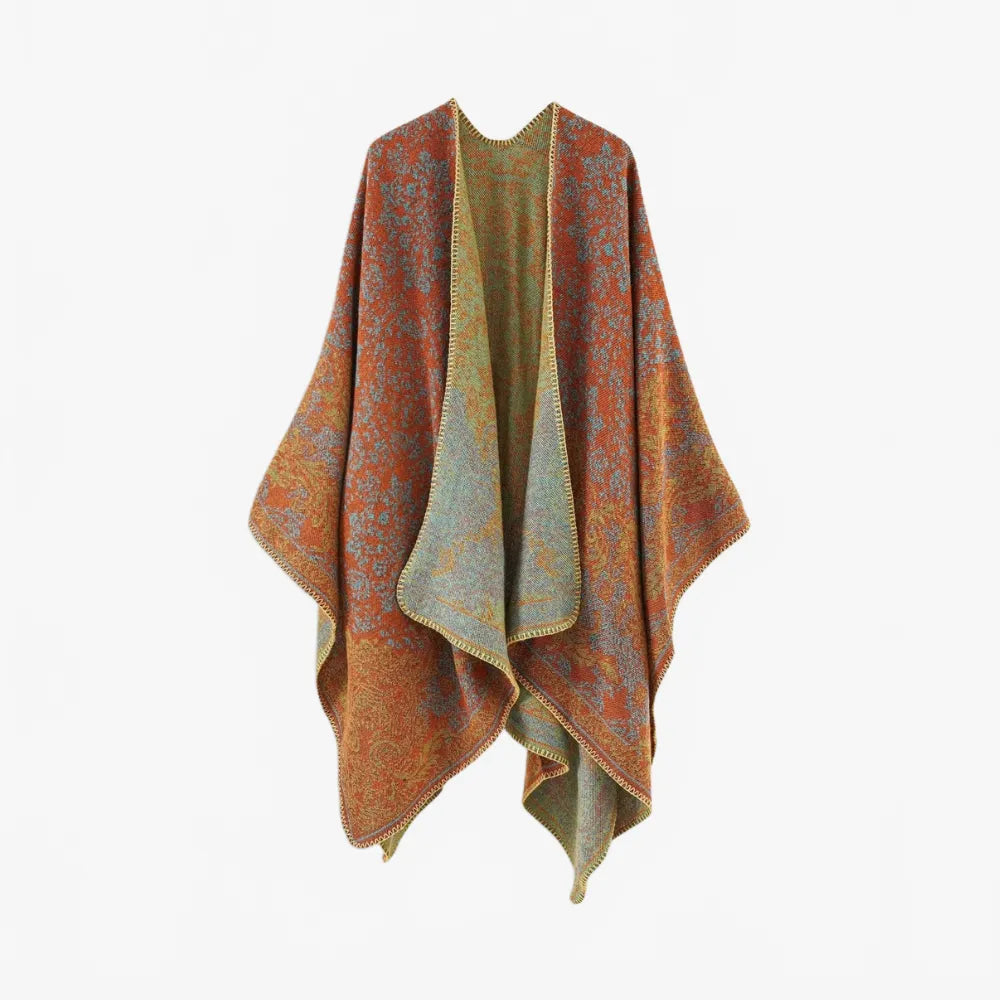 Poncho femme motif floral élégant pour toutes saisons-Poncho Passion