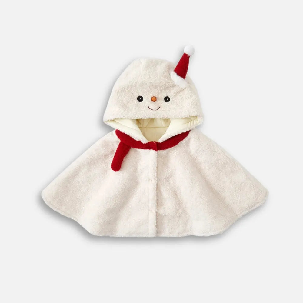 Poncho festif bonhomme de neige pour hiver cosy-Poncho Passion