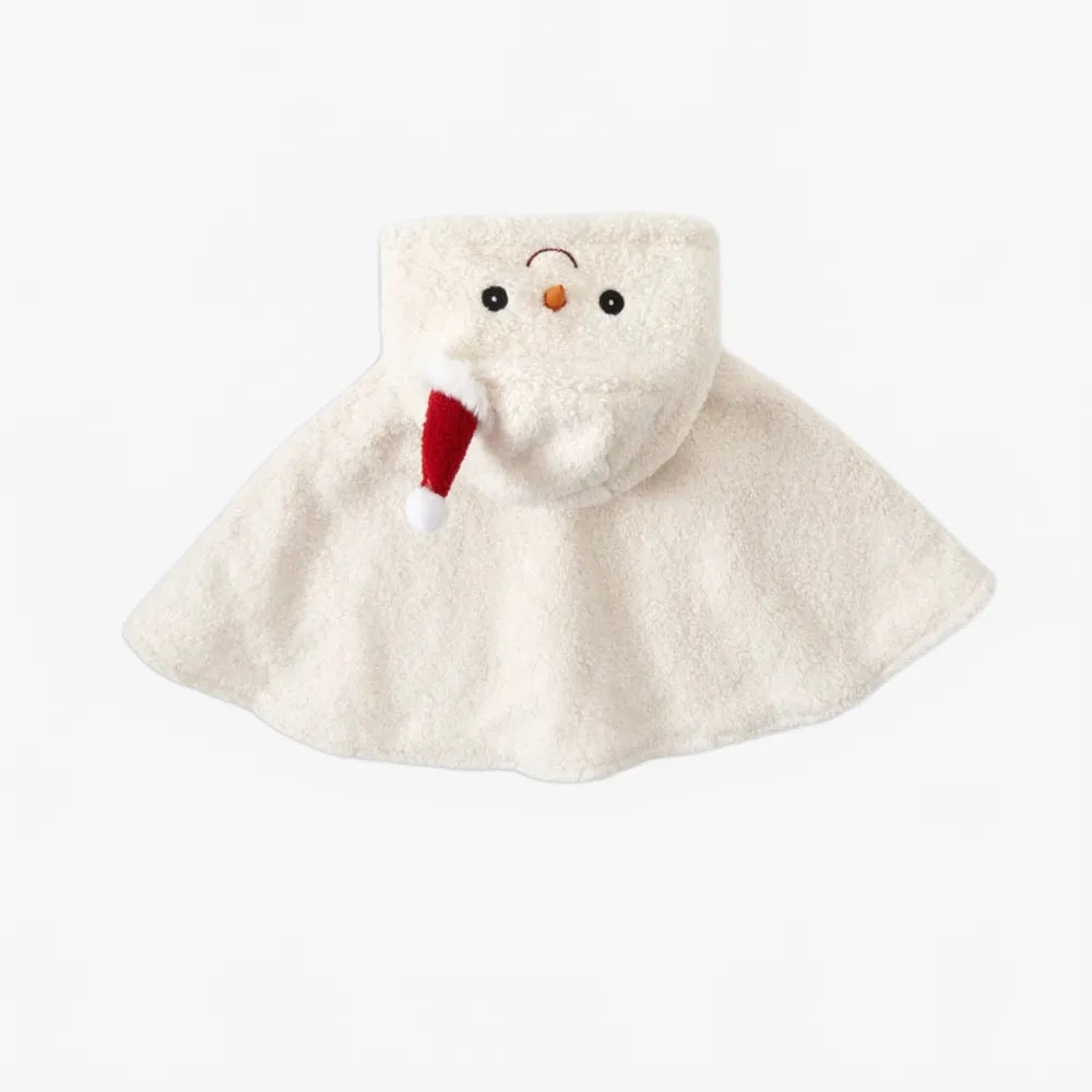 Poncho festif bonhomme de neige pour hiver cosy-Poncho Passion