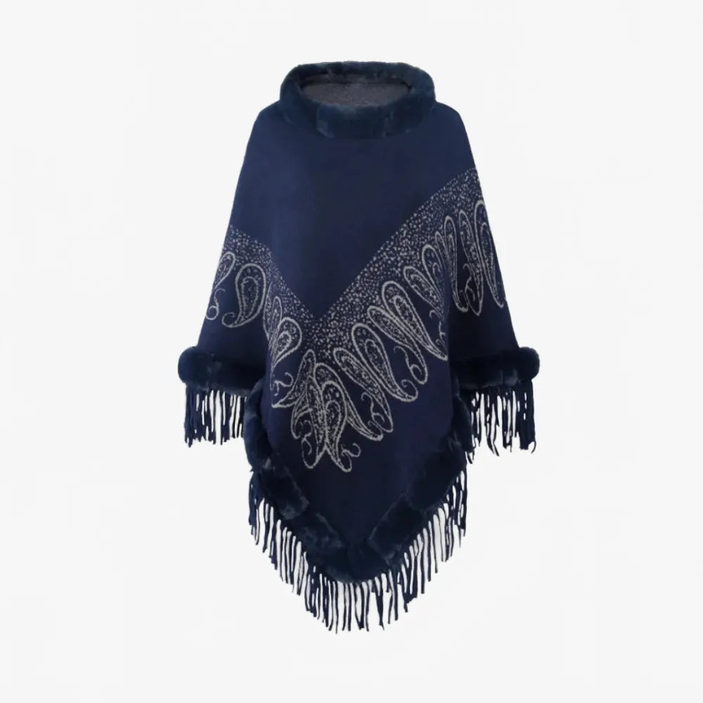 Poncho frangé chaud d'hiver pour un style boho-Poncho Passion