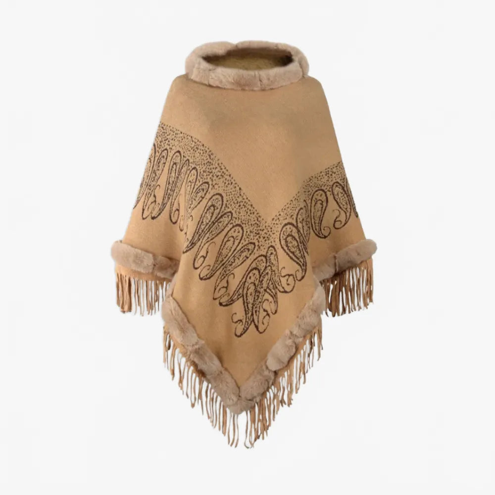 Poncho frangé chaud d'hiver pour un style boho-Poncho Passion