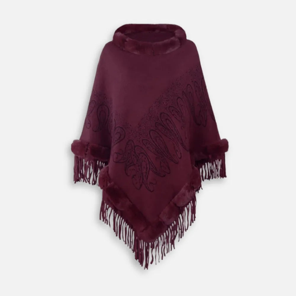 Poncho frangé chaud d'hiver pour un style boho-Poncho Passion