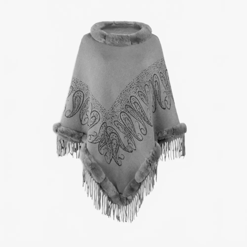 Poncho frangé chaud d'hiver pour un style boho-Poncho Passion