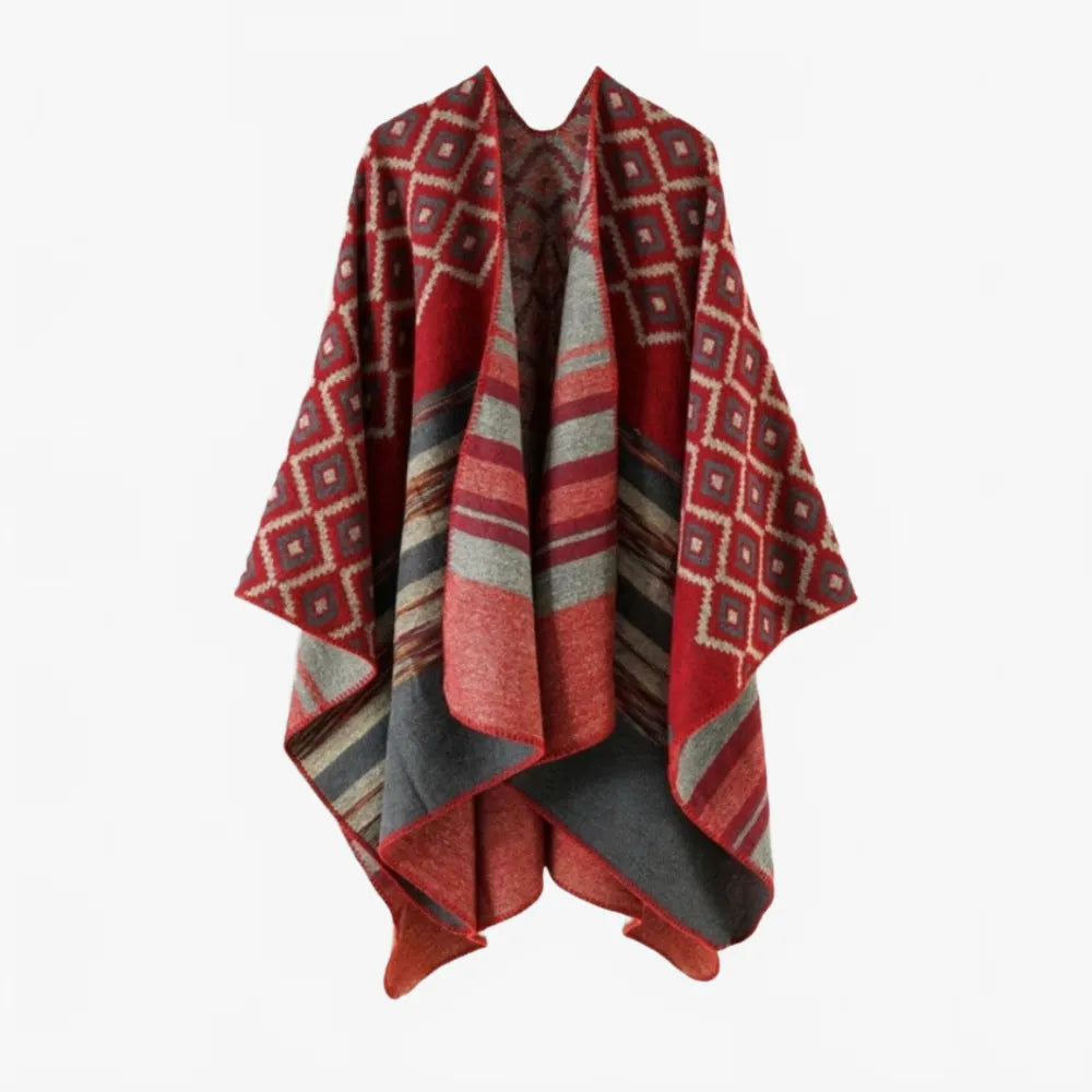 Poncho géométrique tendance pour toutes saisons-Poncho Passion
