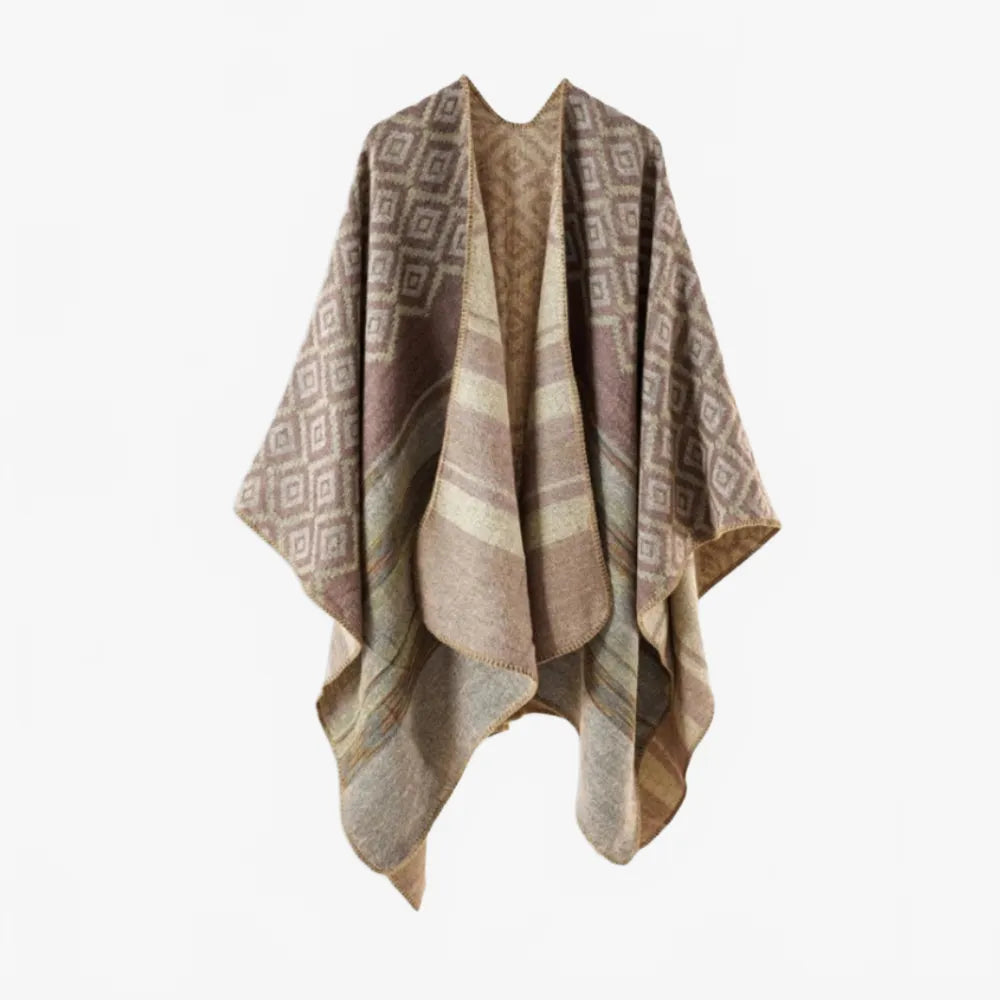 Poncho géométrique tendance pour toutes saisons-Poncho Passion