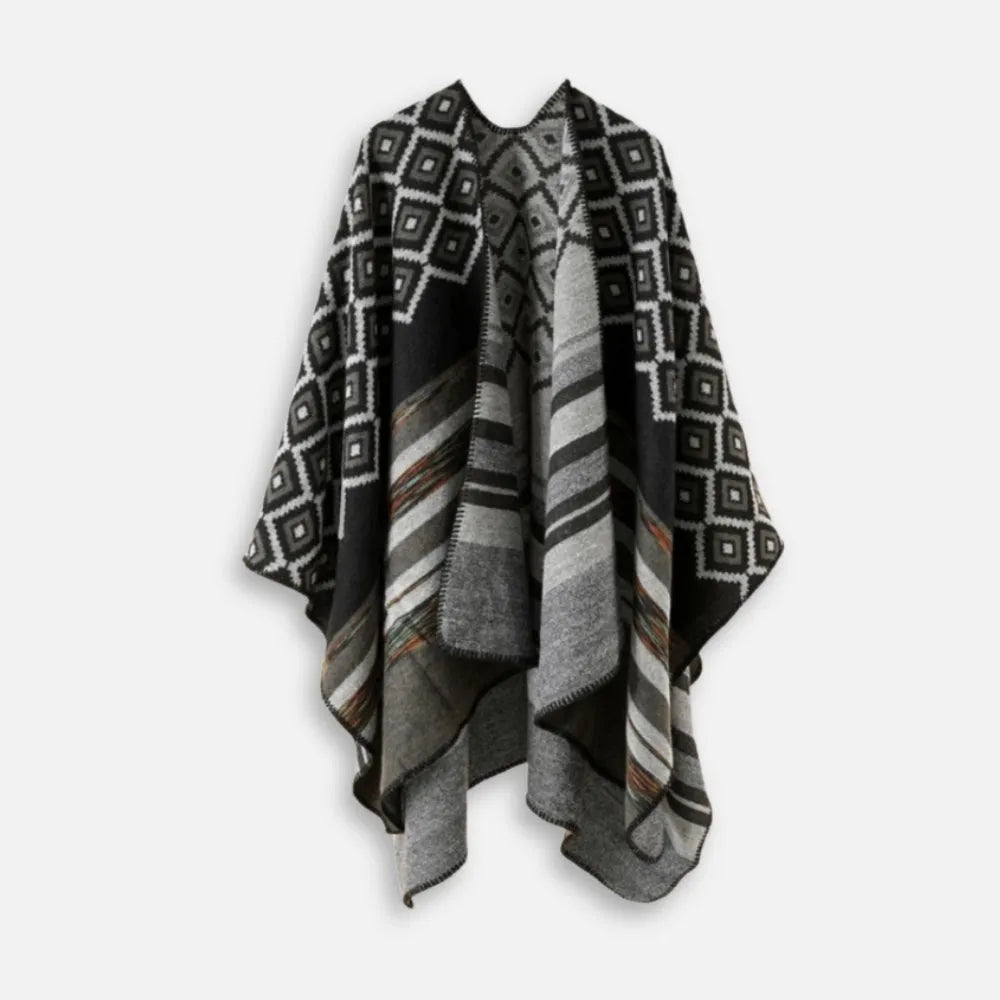 Poncho géométrique tendance pour toutes saisons-Poncho Passion