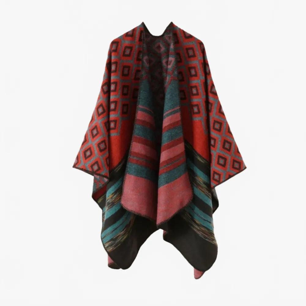 Poncho géométrique tendance pour toutes saisons-Poncho Passion