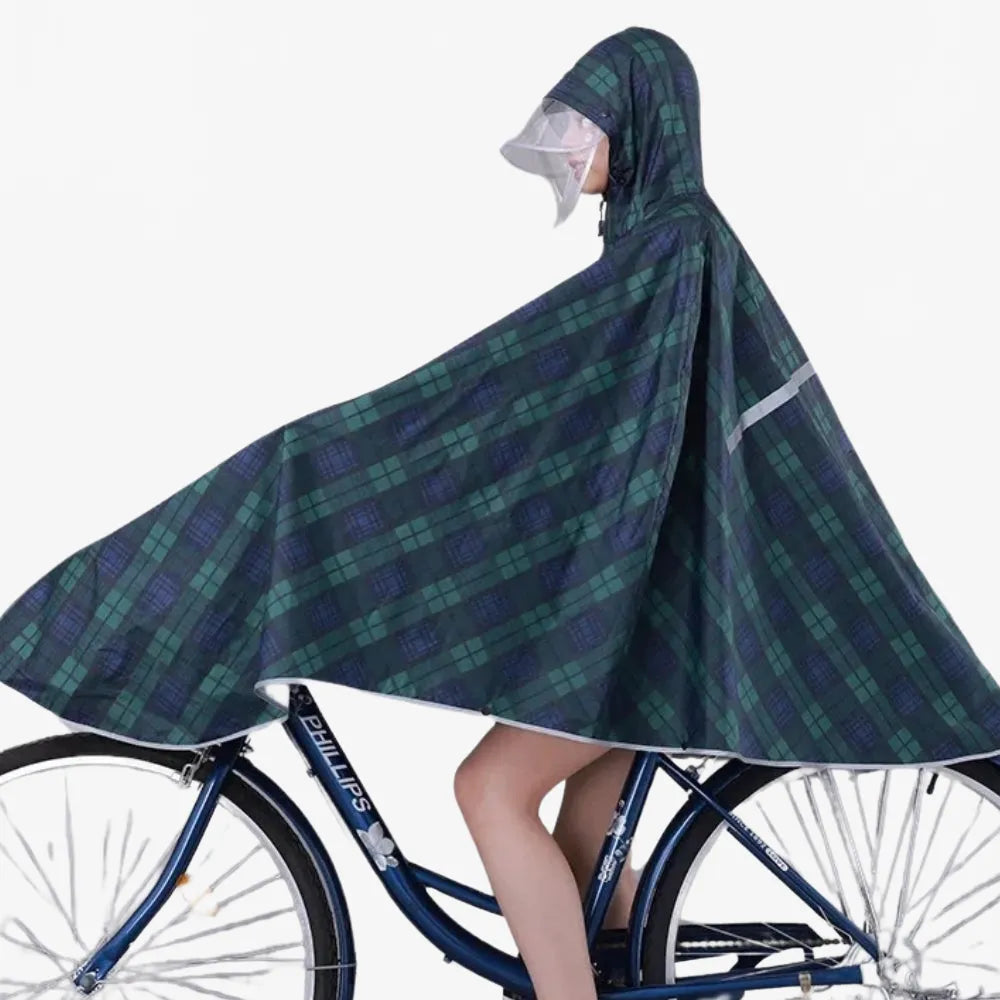 Poncho imperméable à carreaux pour cycliste urbain-Poncho Passion