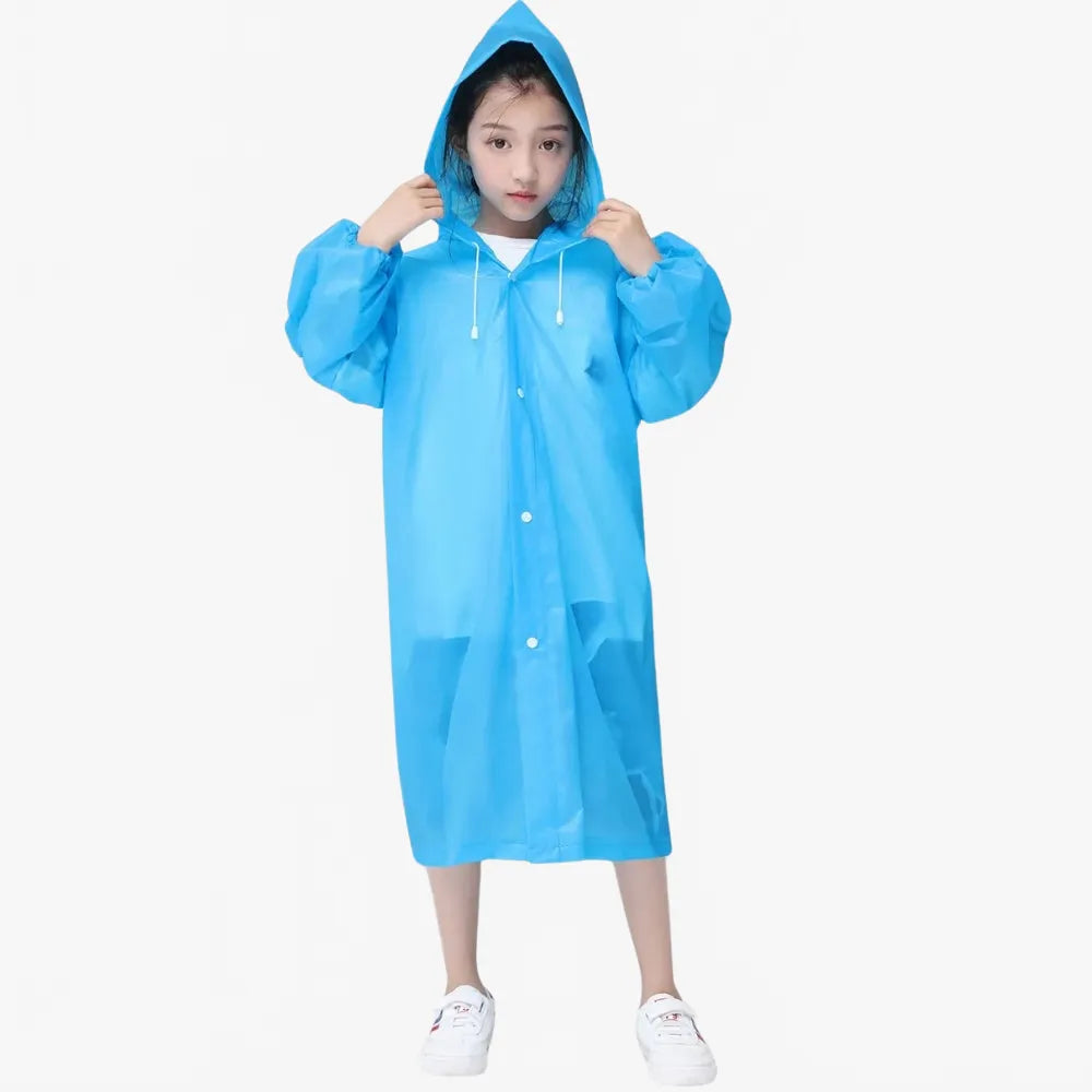 Poncho imperméable bleu pour enfants aventures en plein air-Poncho Passion