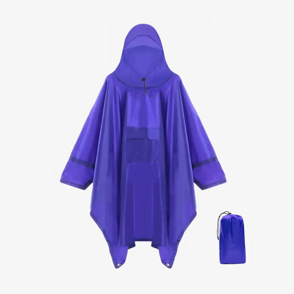 Poncho imperméable bleu pour temps pluvieux unisexe-Poncho Passion