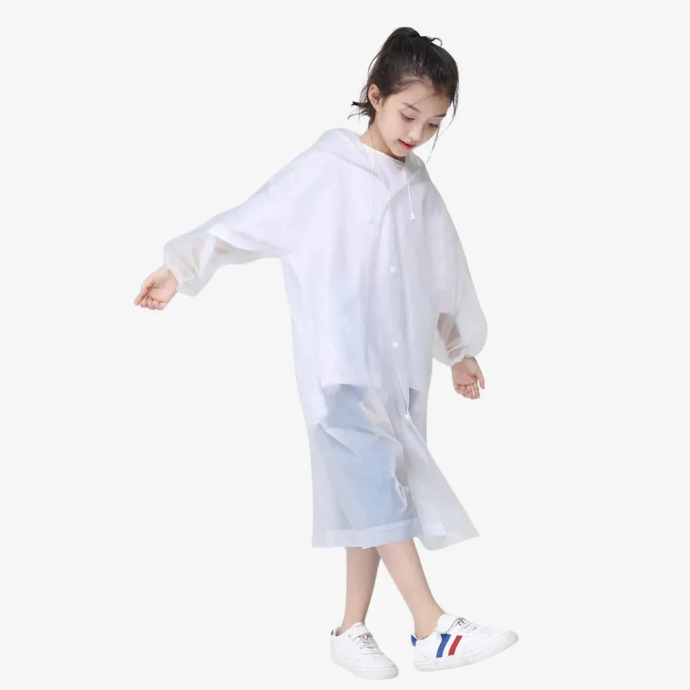 Poncho imperméable élégant pour enfant couleur blanche-Poncho Passion