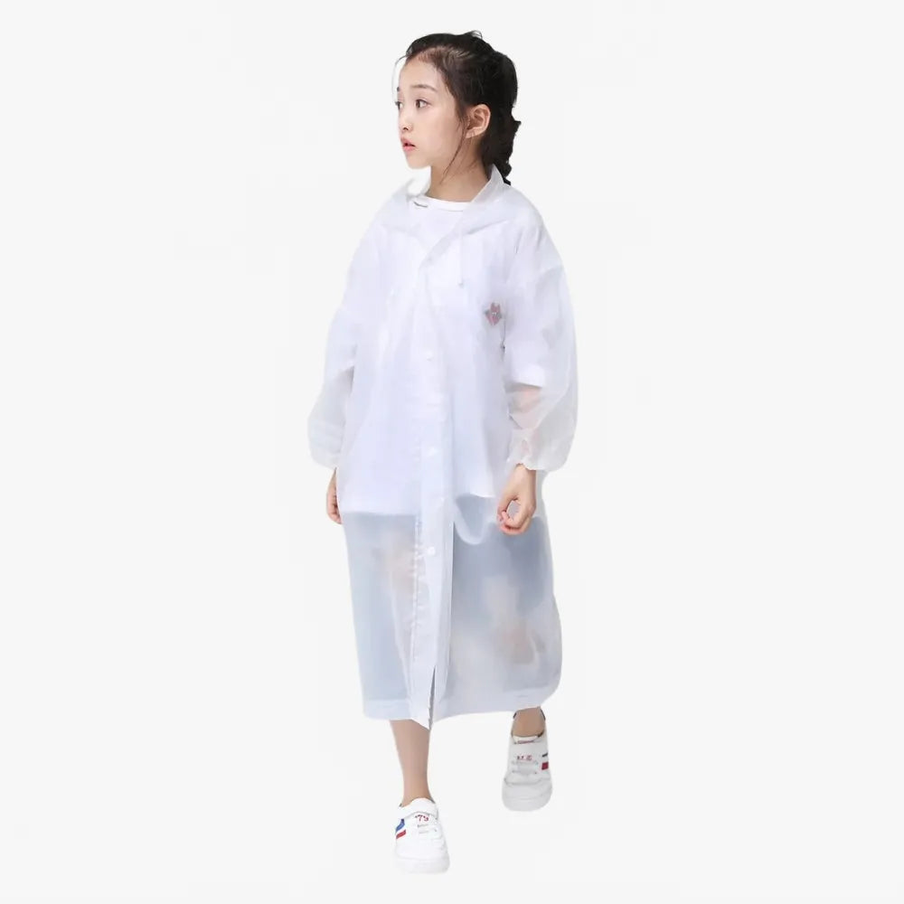 Poncho imperméable élégant pour enfant couleur blanche-Poncho Passion