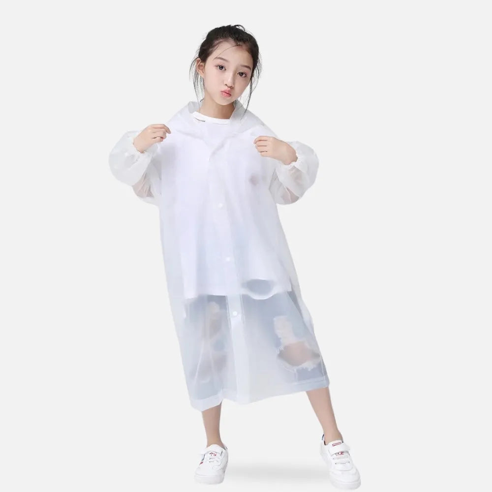 Poncho imperméable élégant pour enfant couleur blanche-Poncho Passion