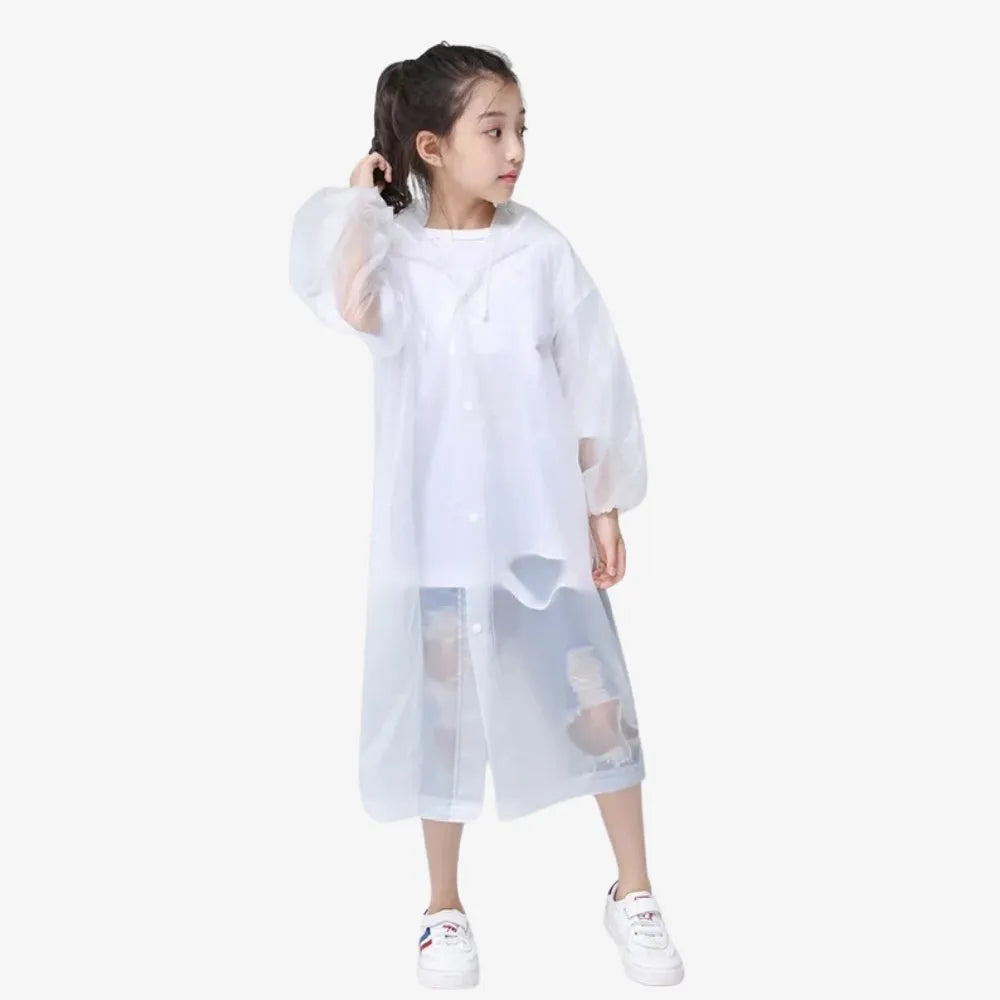 Poncho imperméable élégant pour enfant couleur blanche-Poncho Passion