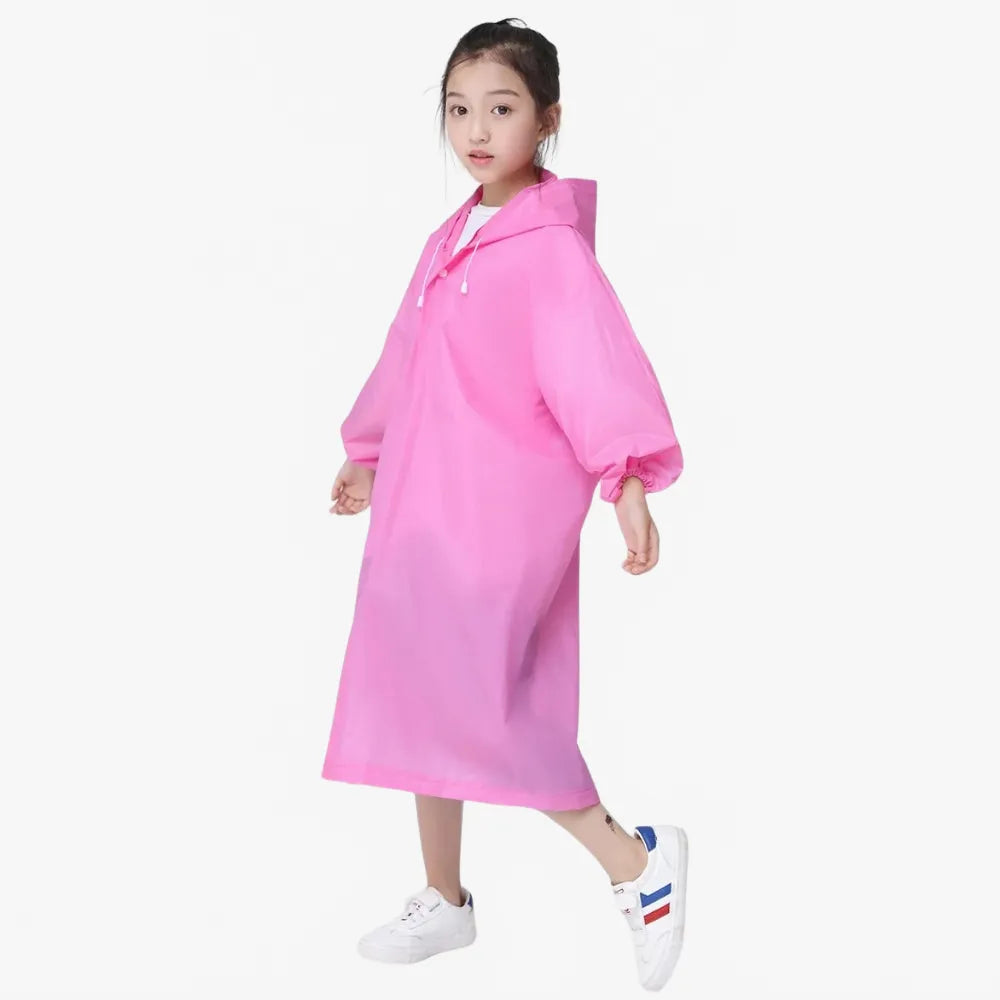 Poncho imperméable enfant rose pour jours pluvieux-Poncho Passion