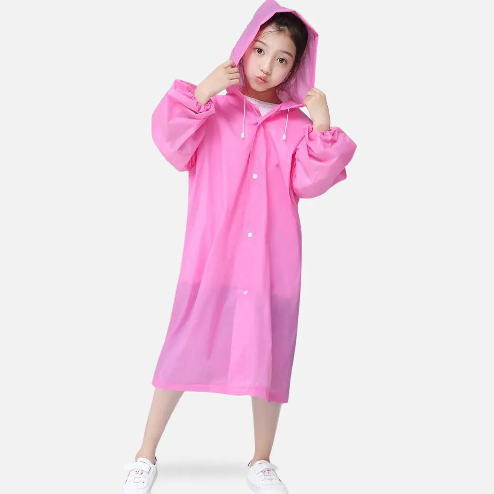 Poncho imperméable enfant rose pour jours pluvieux-Poncho Passion
