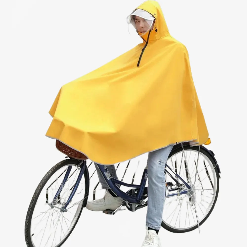 Poncho imperméable jaune pour cycliste en pluie-Poncho Passion