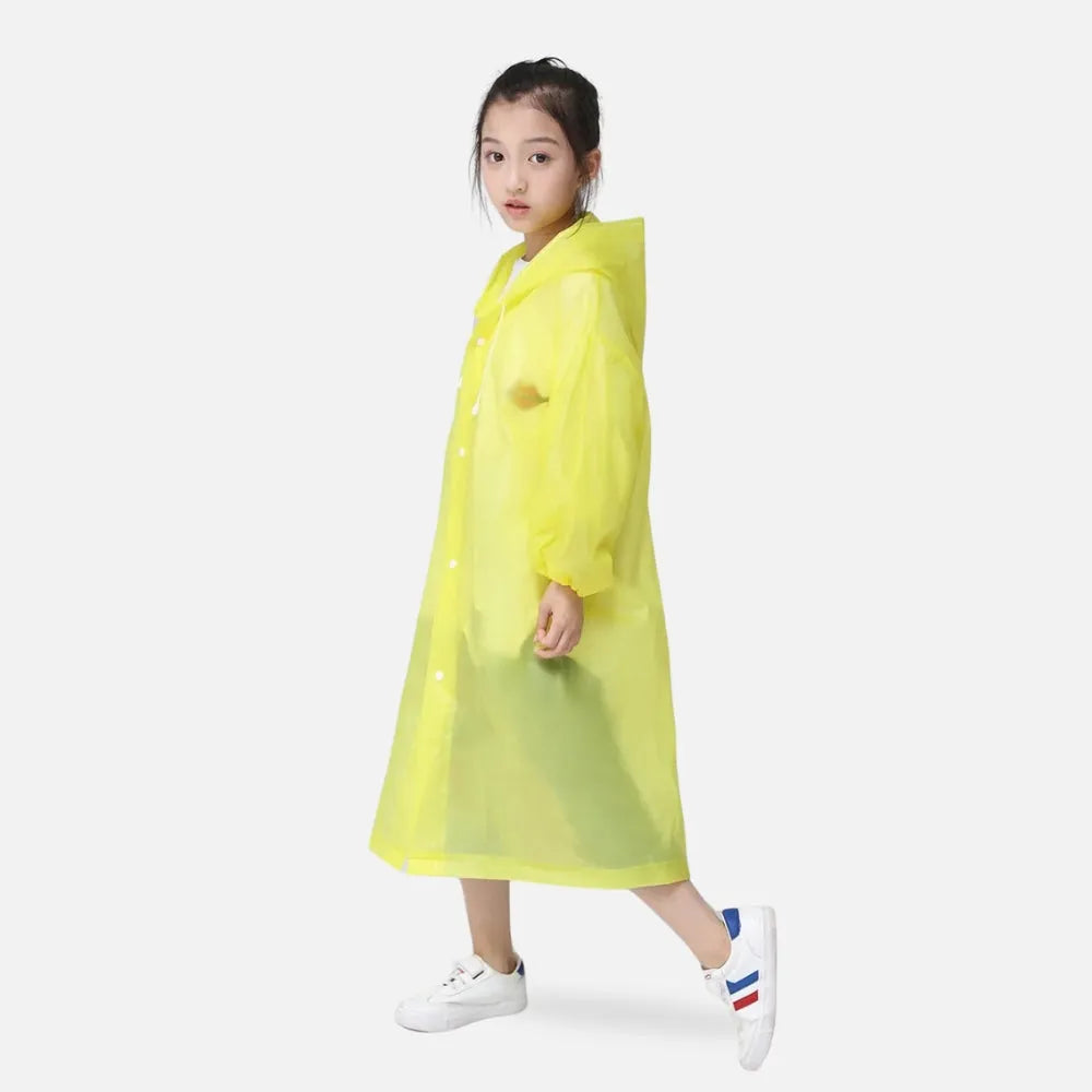 Poncho imperméable jaune pour enfant aventures extérieures-Poncho Passion