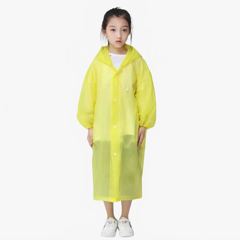 Poncho imperméable jaune pour enfant aventures extérieures-Poncho Passion