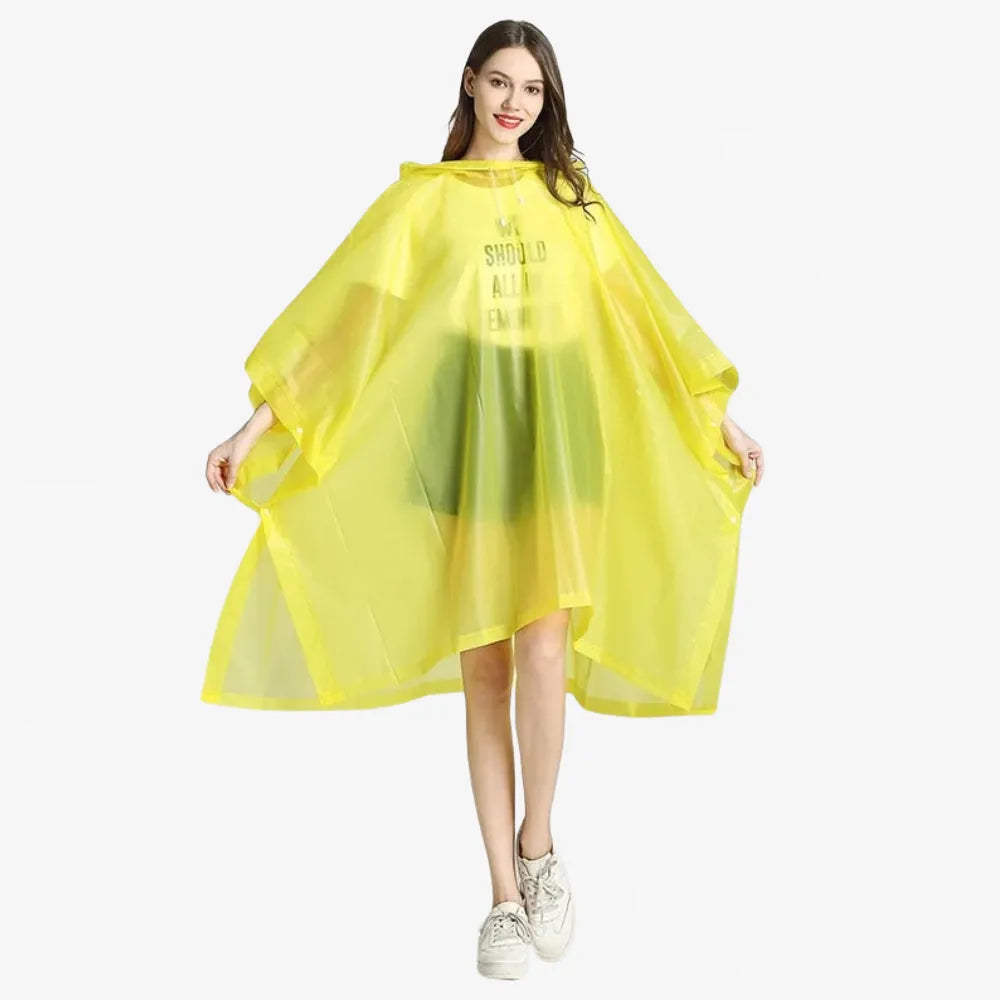 Poncho imperméable jaune unisexe pour temps pluvieux-Poncho Passion