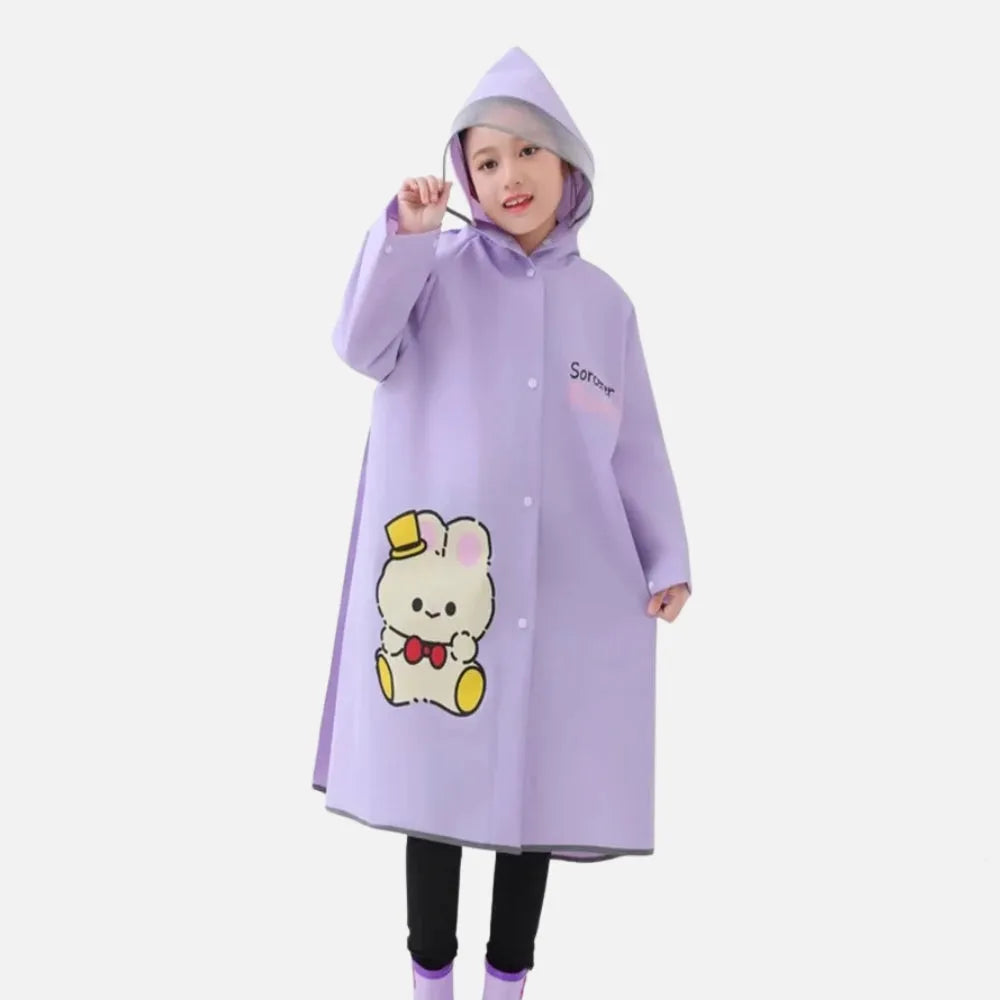 Poncho imperméable lapin pour enfant extérieur coloré-Poncho Passion