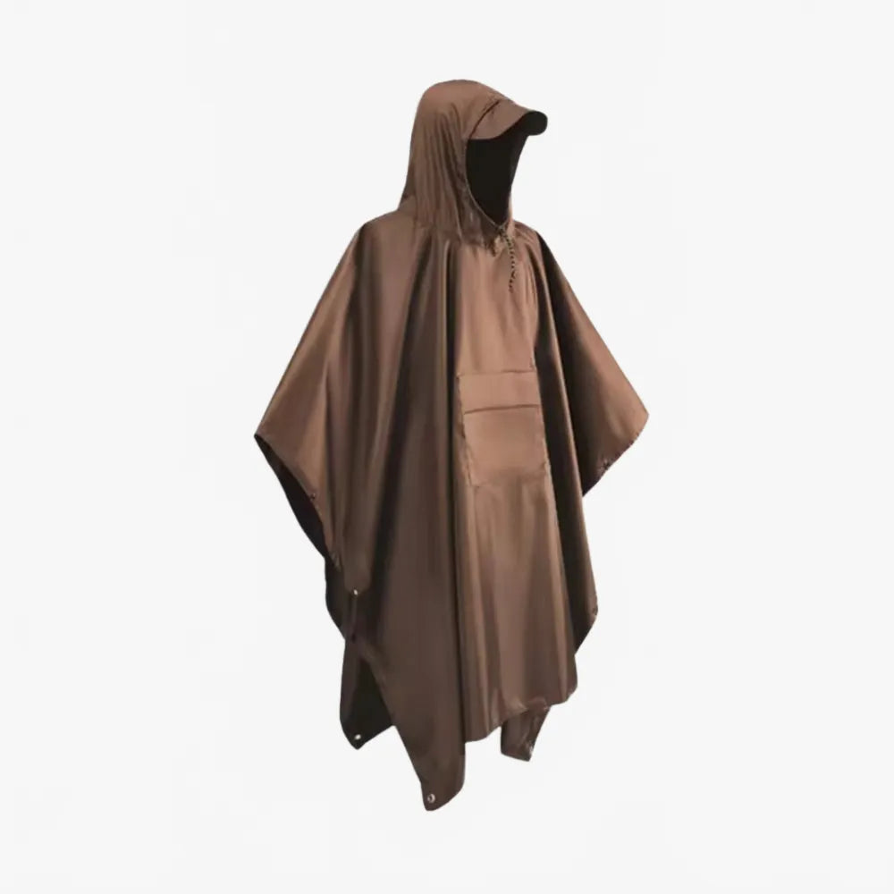 Poncho imperméable marron pour sorties en plein air-Poncho Passion