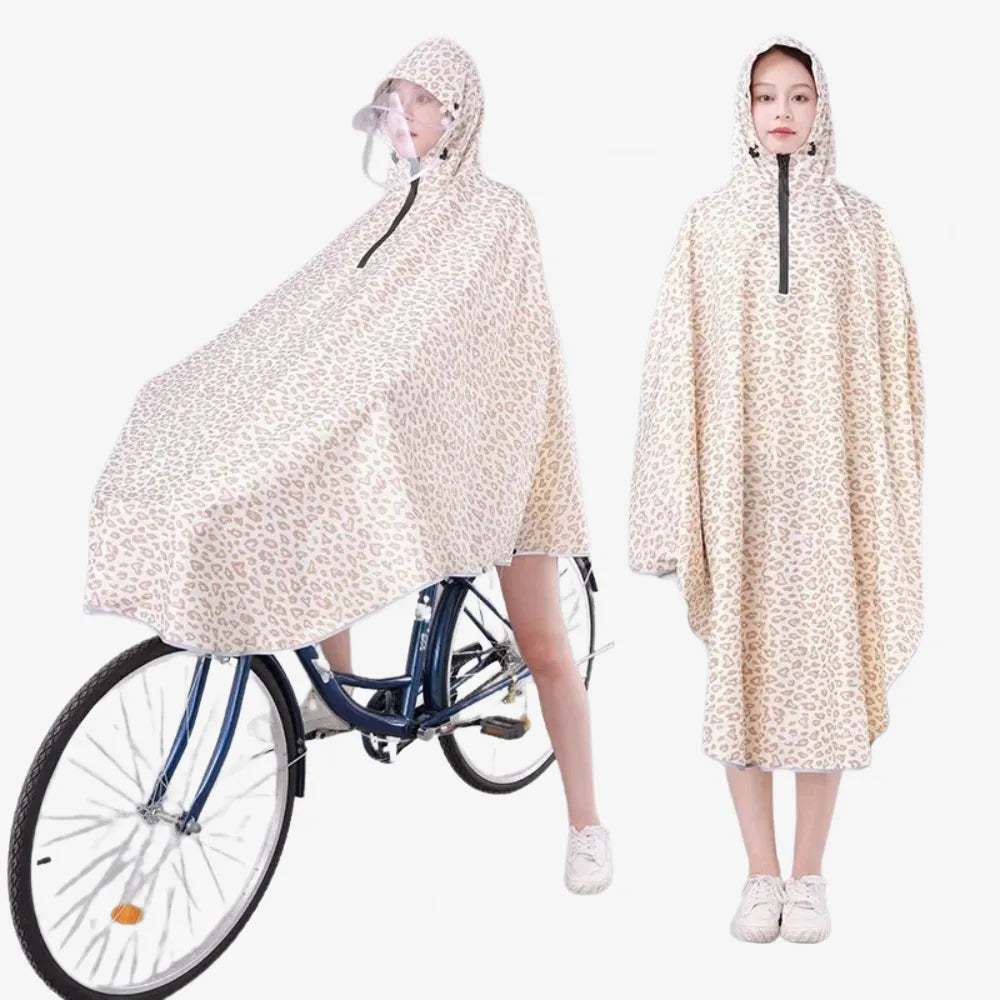 Poncho imperméable motif léopard pour cyclistes-Poncho Passion