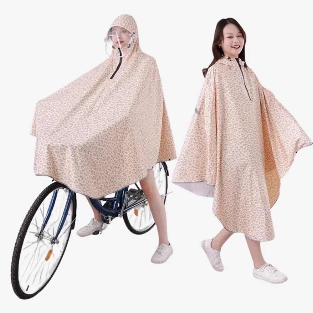 Poncho imperméable motif léopard pour cyclistes-Poncho Passion