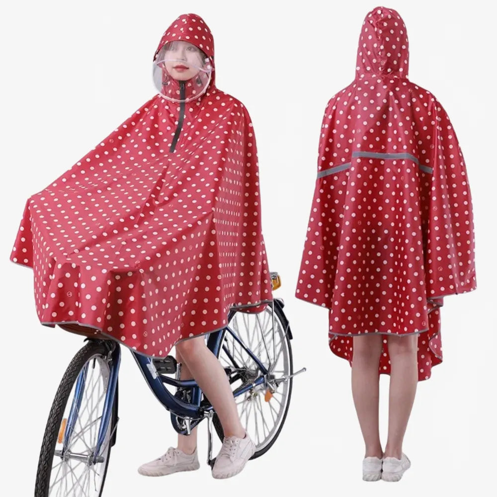 Poncho imperméable motif petit pois pour cycliste-Poncho Passion