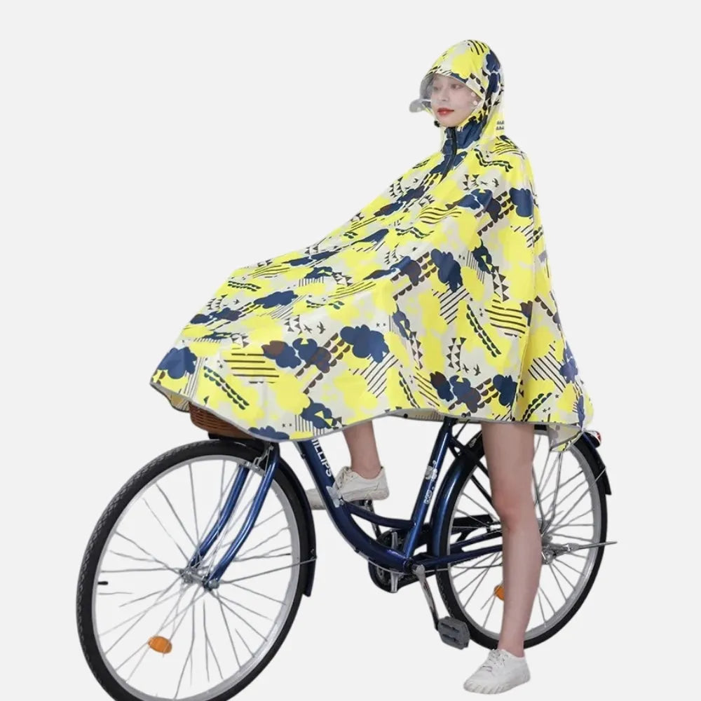 Poncho imperméable motifs nuages pour cyclistes-Poncho Passion