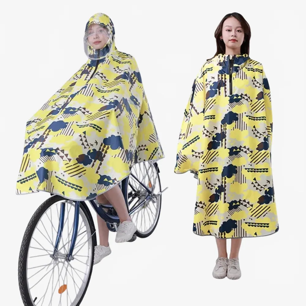 Poncho imperméable motifs nuages pour cyclistes-Poncho Passion